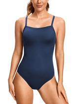 Maiô Inteiro SYROKAN Azul Marinho com Costas em V Tamanho 36