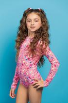 Maiô Juvenil Manga Longa com Zíper Estampado