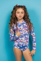 Maiô Juvenil Manga Longa com Zíper Estampado Maiô Juvenil Manga Longa com Zíper Estampado