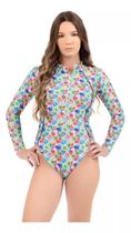 Maiô Juvenil Manga Longa Estampado Com Zipper Maiô Juvenil Manga Longa Estampado Com Zipper