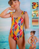 Maiô Kids Estampado Com Babado - Sol e Água