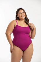 Maiô Liso Alças Fixas Plus Size