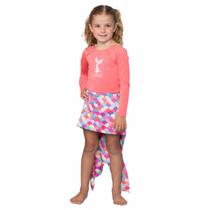 Maiô Liso Manga Longa + Saia Sereia Fantasia UV Maiô Liso Manga Longa + Saia Sereia Fantasia UV