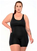 Maiô Macaquinho Hidroginástica, Natação, Plus Size, Com Touca, Até 56