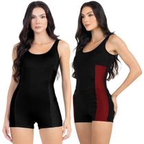 Maiô Macaquinho Natação Hidroginástica Feminino Kit 2 Peças