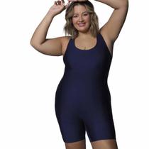 Maiô Macaquinho natação hidroginástica Plus Size Com Proteção UV50+ - Like4you
