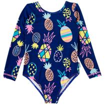 Maiô manga longa azul marinho abacaxi Tip Top UV50+ Maiô manga longa azul marinho abacaxi Tip Top UV50+
