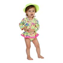 Maiô Manga Longa Body Baby Dinoland Moda Praia Siri Kids 38410