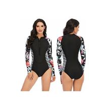 Maiô Manga Longa com Estampa Floral - Ideal para Surf