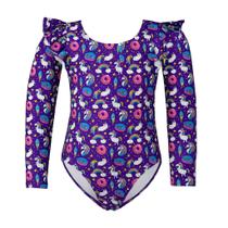 Maiô Manga Longa Infantil Bebe Maio Menina Proteção Uv 50+