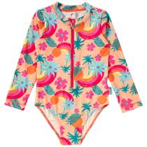 Maiô Manga Longa Infantil Fps Uv 50+ Proteção Solar Tip top Natação Roupa de Praia Menina Bk69
