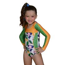 Maiô Manga Longa Lycra Proteção UPF50+ Tropical Orange - Verão 2024