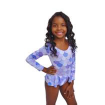 Maiô Manga Longa Sereia Lilás - PP ao GG