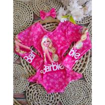 Maiô Menina Infantil Temático Barbie+ Laço de Cabelo Maiô Menina Infantil Temático Barbie+ Laço de Cabelo