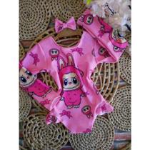Maiô Menina Infantil Temático Labubu + Laço de Cabelo Maiô Menina Infantil Temático Labubu + Laço de Cabelo