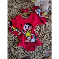 Maiô Menina Infantil Temático Magali + Laço de Cabelo