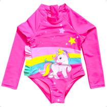 Maiô Meninas Manga Longa Infantil Bebe Com Proteção Uv50 Maio Maiô Meninas Manga Longa Infantil Bebe Com Proteção Uv50 Maio