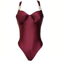 Maiô Metalic Feminino Tendência Lançamento Lindo Maio Com Bojo Praia Cavado Nas Costas Fio Dental Hot Pants Roupa Top