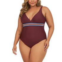 Maiô Modelador Plus Size Banho De Mar Sem Bojo Elástico Crochê UV50