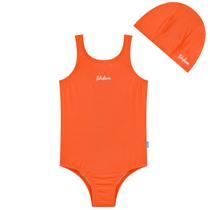 Maiô Natação Infantil com Touca Proteção UV50+ Laranja Neon Kamylus Maiô Natação Infantil com Touca Proteção UV50+ Laranja Neon Kamylus