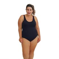 Maiô Natação Plus Size com Bojo Light UV 50+ Preto