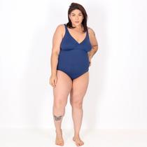 Maiô Natação Plus Size com Sustentação Light UV 50+ Azul Marinho Maiô Natação Plus Size com Sustentação Light UV 50+ Azul Marinho
