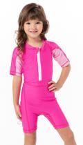 Maiô natação surf infantil manga curta com ziper menino e menina Maiô natação surf infantil manga curta com ziper menino e menina