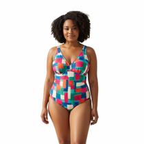 Maiô Plus Size Bojo Removível Alça Sutiã Estampado