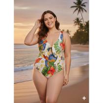Maiô Plus Size Caneladinho com amarração GG 46/50 Diva Maiô Plus Size Caneladinho com amarração GG 46/50 Diva