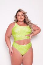 Maiô plus size com abertura lateral