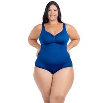 Maiô Plus Size Costas Nuas Tecido Modelador Chapa Barriga