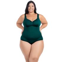 Maiô Plus Size Costas Nuas Tecido Modelador Chapa Barriga