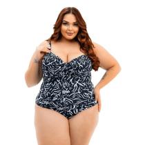 Maiô Plus Size Estampado Bojo Aro Alça Soutien