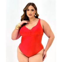 Maiô Plus Size Hidroginástica Sustentação Alças Largas Bojo Removível Afina Silhueta Forrado