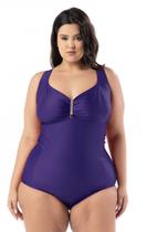 Maiô Plus Size Liso Alça Grossa Cintura Modeladora