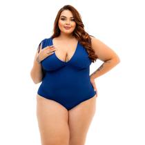 Maiô Plus Size Ombreiras Elegante Puxador