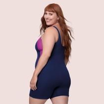 Maiô Plus Size Selene Macaquinho Adulto Feminino Básico Natação Modelagem Clássica