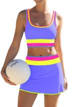 Maiô popvil 3 Peças Cintura Alta com Controle de Barriga Neon Maiô popvil 3 Peças Cintura Alta com Controle de Barriga Neon