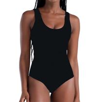 Maiô Praia Piscina Regata Body Dupla Face She Decote U