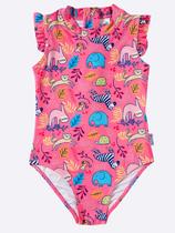 Maiô Praia Safari Rosa Kids Tip Top Maiô Praia Safari Rosa Kids Tip Top