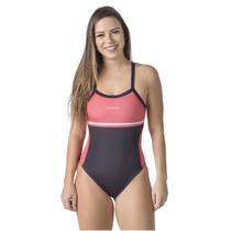 Maiô pro line salmão e preto kauna swim