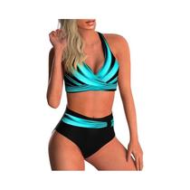 Maiô Push Up Halter com Cintura Alta - Moda Praia Feminina para Natação