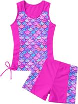 Maiô RAISEVERN Girls Tankini, 2 peças, sereia, tamanho 7-8 Maiô RAISEVERN Girls Tankini, 2 peças, sereia, tamanho 7-8