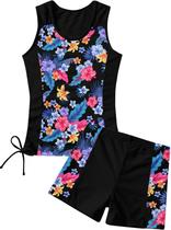 Maiô RAISEVERN Girls Tankini Tropical Floral Tamanho 10 Maiô RAISEVERN Girls Tankini Tropical Floral Tamanho 10