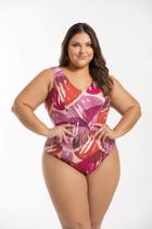 Maiô Regata Com recortes Estampado Plus Size