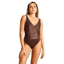 Maio Regata Transpassado Hope Resort Acetinado Franzido Cintura