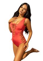 Maiô resort com amarração em poliamida