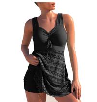 Maiô Retrô Plus Size Saia Rendada com Shorts 44-MR