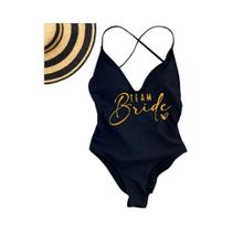 Maiô Rosa Gold Acolchoado - Ideal para Equipe da Noiva, Praia e Piscina