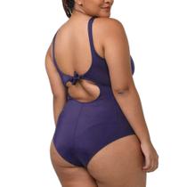 Maiô Roxo Liso Zero Barriga Banho De Mar